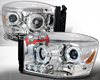 SpecD Chrome Halo LED Projector Headlights Dodge Ram 06-08