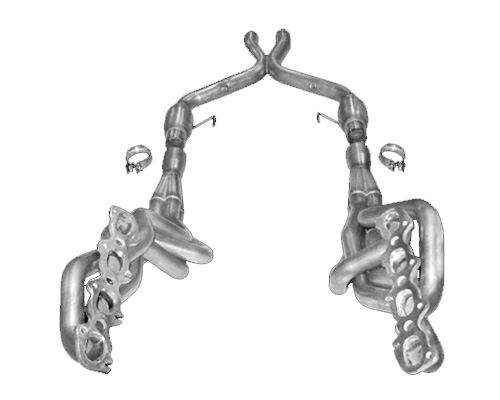 American Racing 2 x 3 Headers w/ 3 Cat-less X-Pipe Ford Mustang GT500 5.4L 07-10