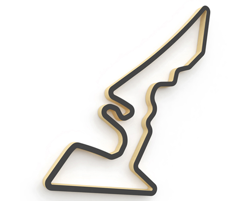 Linear Edge Wood Race Track Art - Austin