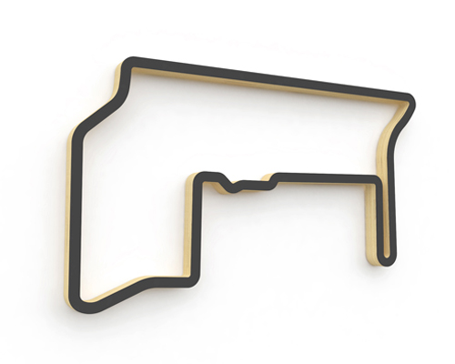 Linear Edge Wood Race Track Art - Baltimore