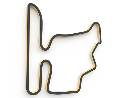 Linear Edge Wood Race Track Art - Budapest