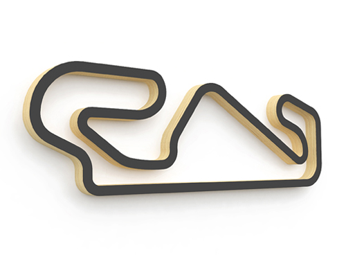 Linear Edge Wood Race Track Art - Catalunya