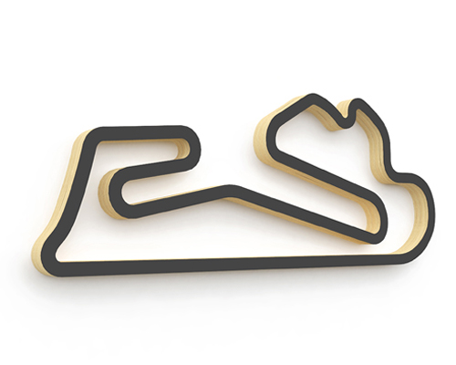 Linear Edge Wood Race Track Art - Estoril
