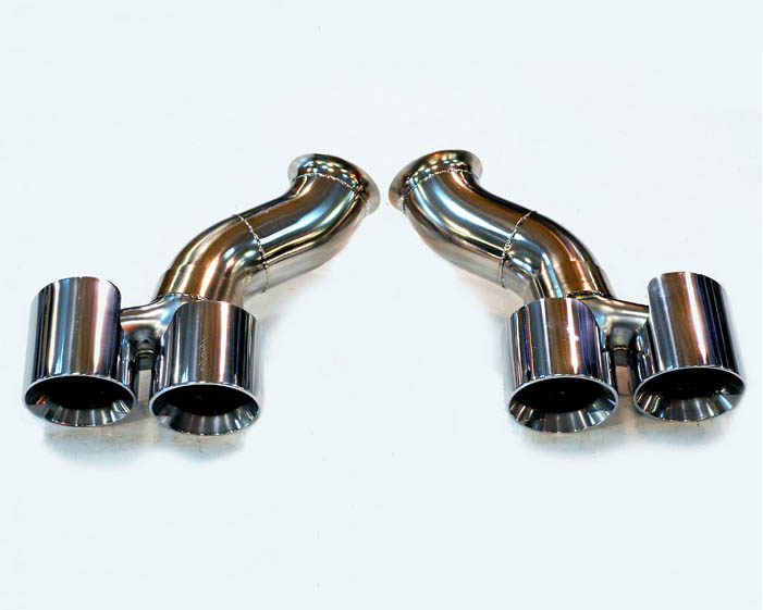 Fabspeed 70mm Muffler Bypass Pipes Quad Tips Porsche 997 Turbo 05-09