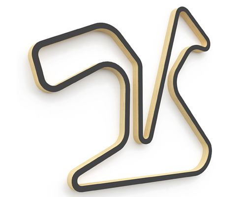 Linear Edge Wood Race Track Art - Jerez