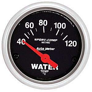 Autometer Sport-Comp 2 1/16 Metric Water Temperature Gauge