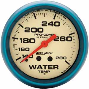 Autometer Ultra Nite 2 5/8 Water Temperature 140-280 Gauge