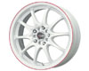 Drag DR-9 17X7  4x100/4x114.3  40mm White With Red Stripe