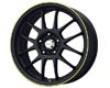 Konig Daylite 15X6.5  4x100  40mm Black w Yellow Stripe
