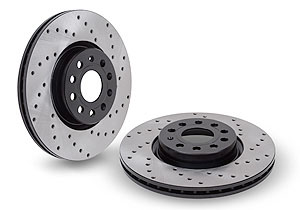 Neuspeed Cross-Drilled Rotors - Left Rear and Right Rear Volkswagen Golf 2.0L TDI VI 10-12