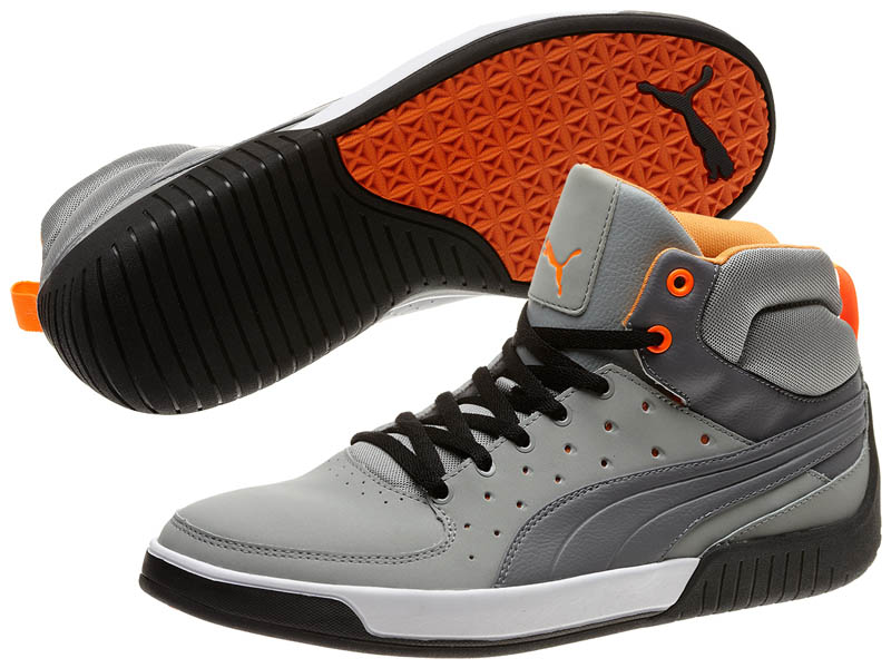 Puma Global Rallycross GRC Street Mid Limestone Gray Shoes