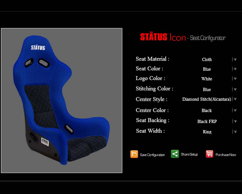 Status Racing Icon Customized Bucket Racing Seat