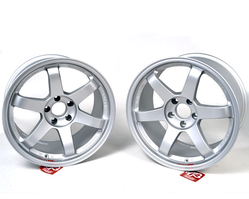Volk Racing TE37SL Titanium Silver Staggered Wheel Set 18x10 18x11 Nissan GT-R R35 09+